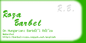 roza barbel business card